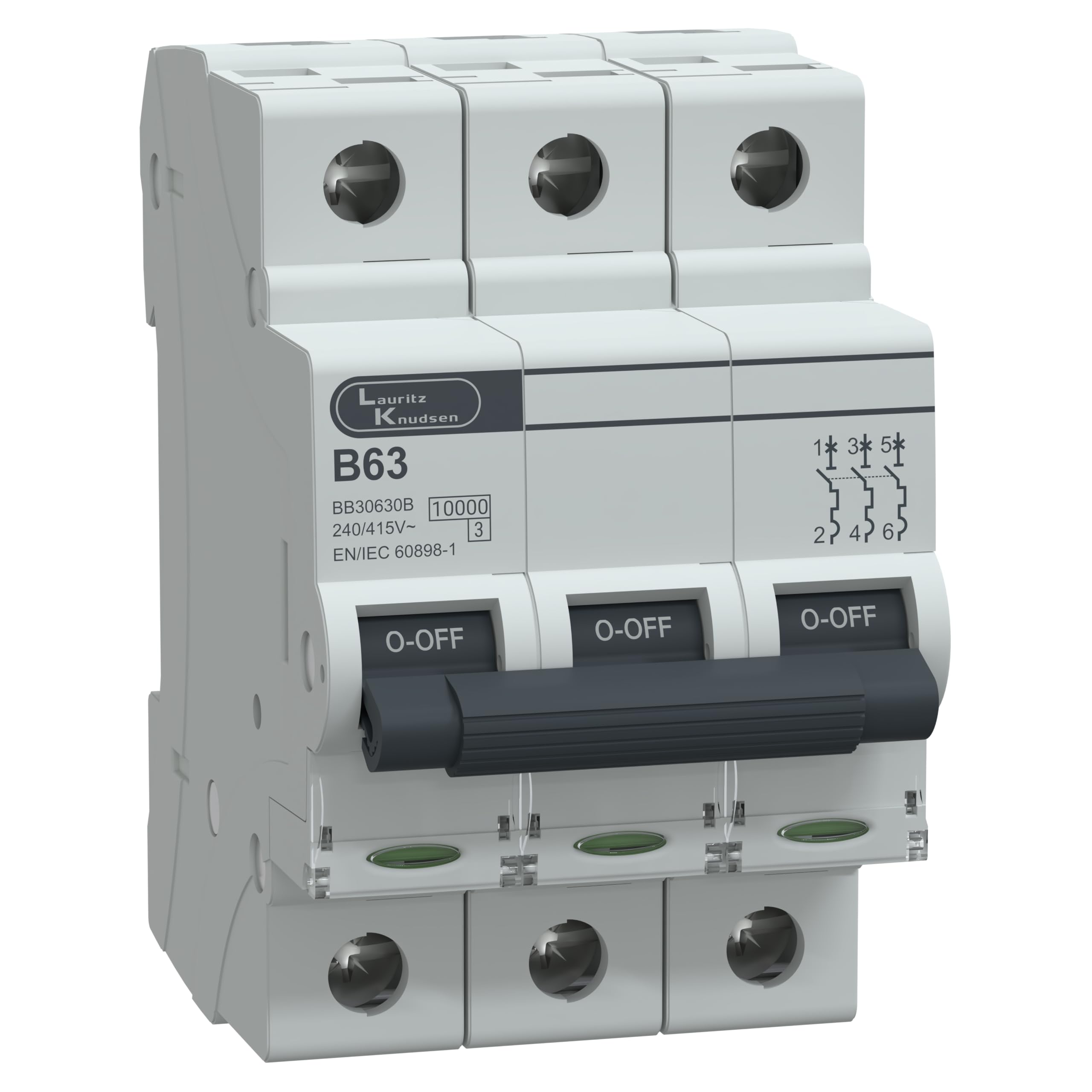 Triple pole MCB 6–63A — IEC 60898-1