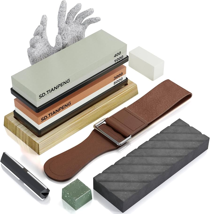 Knife Sharpening Stone Manual Dual Grit Unit — OKC-012