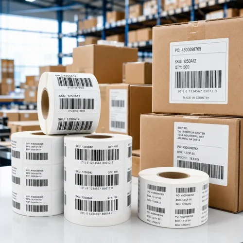 Barcode Tracking Label Export Packaging